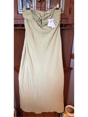 Abercrombie & Fitch Knot-Front Slip Maxi Dress L